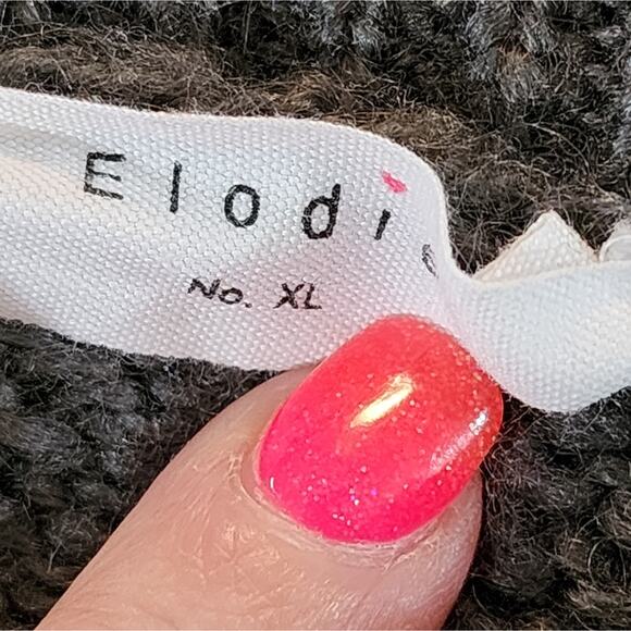 ELODIE Grey cable knit lantern sleeve sweater size XL - Picture 6 of 6